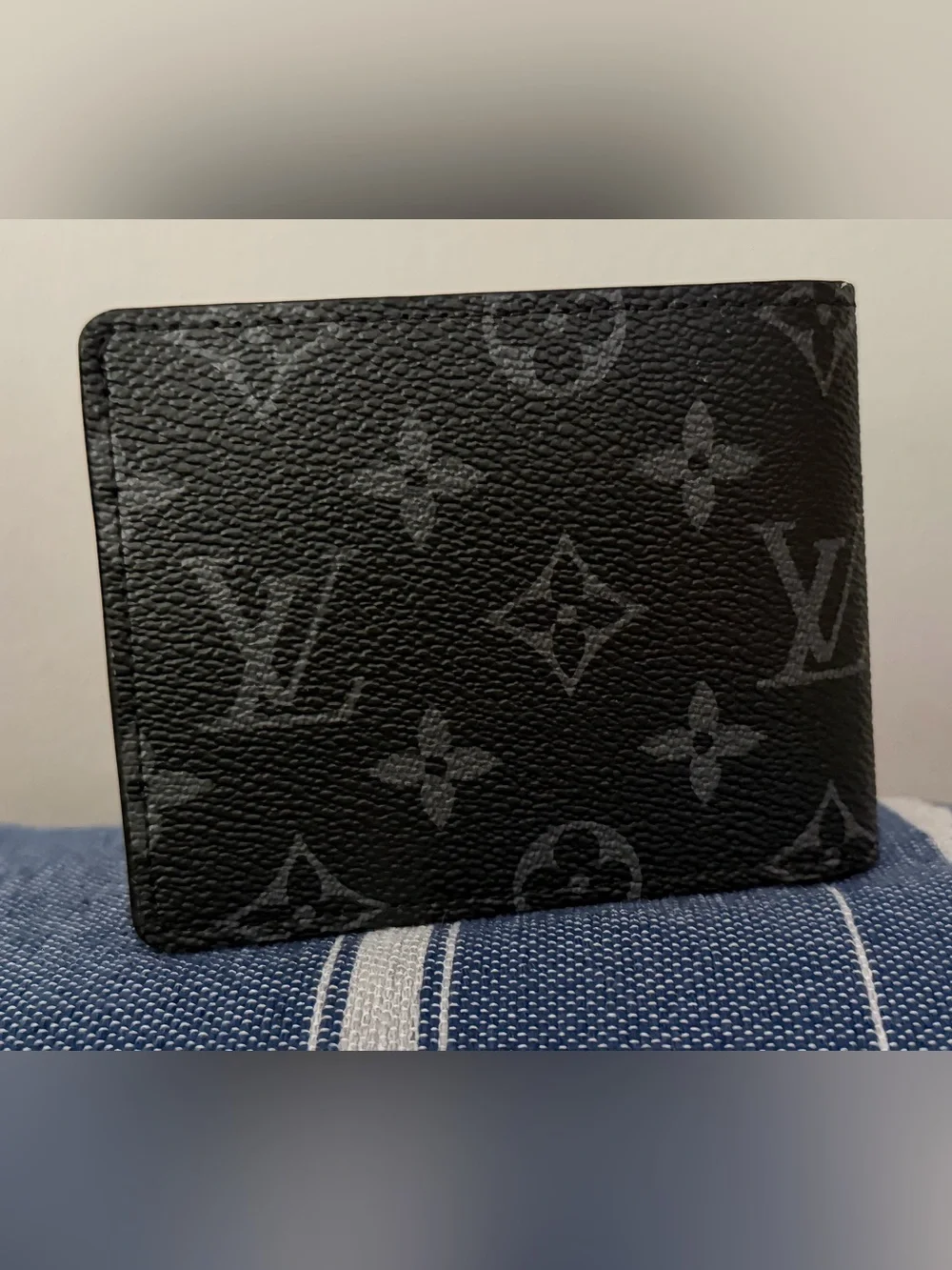 Louis Vuitton Monogram Wallet in Black with Grey Print